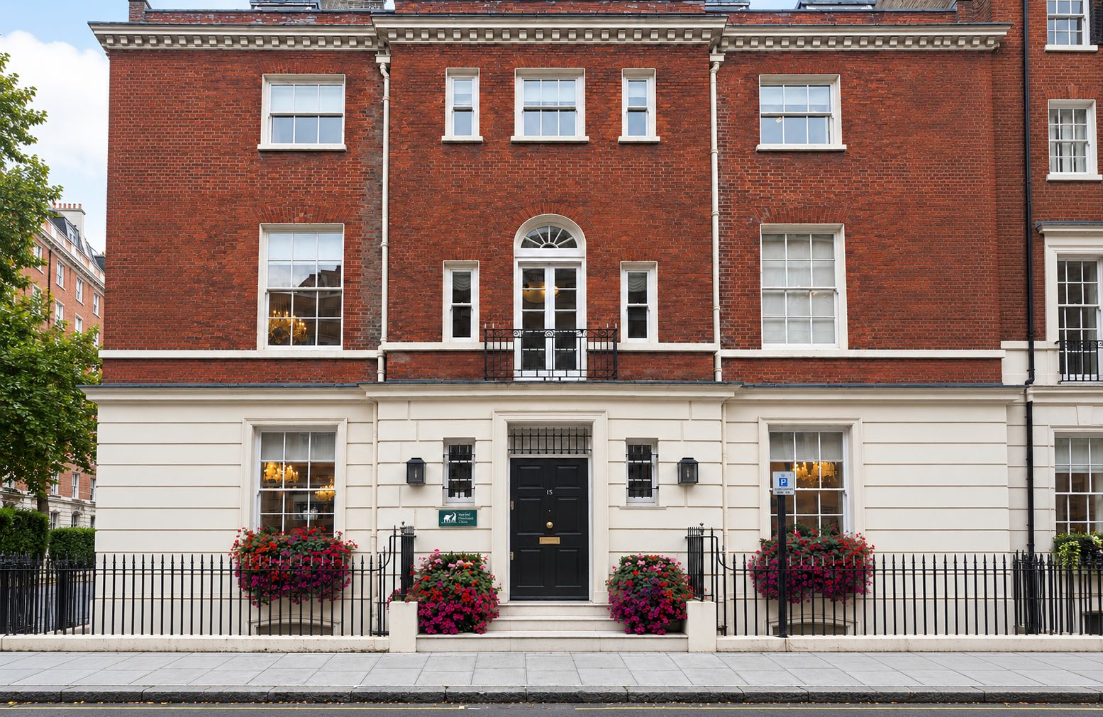 The entrance to Integrated Medical Centre's children's clinic at 15 Chesterfield Street, Mayfair